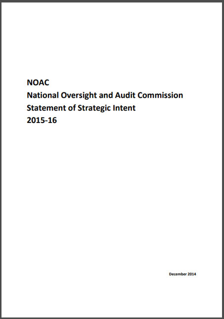National Oversight and Audit Commission statement of strategic Intent 2015 2016
