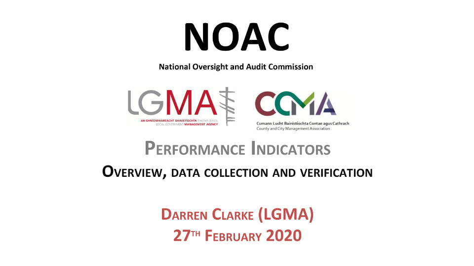 LGMA PRESENTATION 2019 NOAC performance indicators report